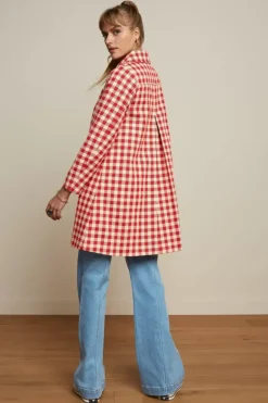 Anais Coat Long Nimes Check