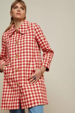Anais Coat Long Nimes Check