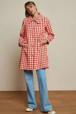 Anais Coat Long Nimes Check