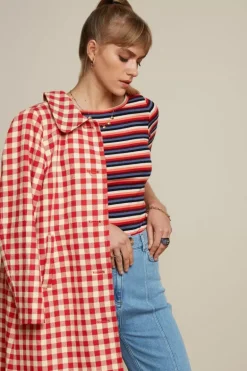 Anais Coat Long Nimes Check