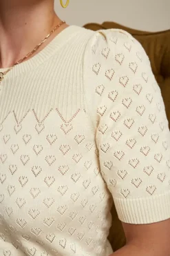 Bella Knit Top Heart Ajour