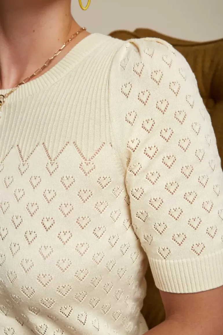 Bella Knit Top Heart Ajour