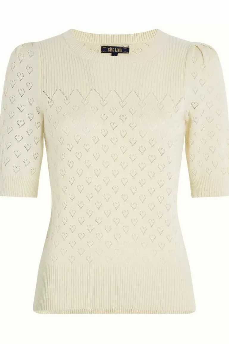 Bella Knit Top Heart Ajour