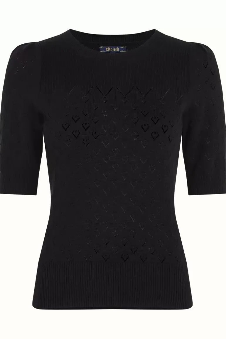 Bella Knit Top Heart Ajour