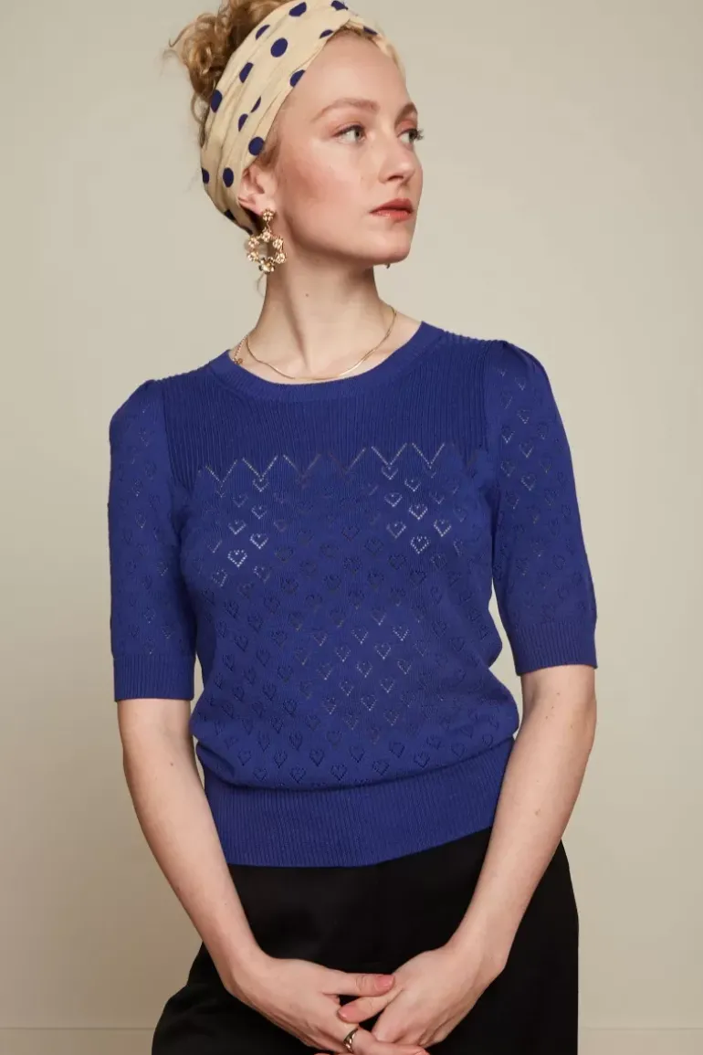 Bella Knit Top Heart Ajour