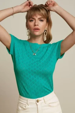 Boatneck Top Heart Ajour Bci