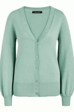 Cardi Deep V Long Organic Lapis