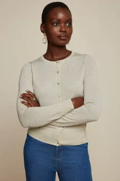 Cardi Roundneck Organic Lapis