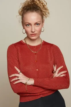 Cardi Roundneck Organic Lapis