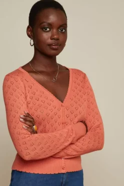 Cardi V Heart Ajour Bci