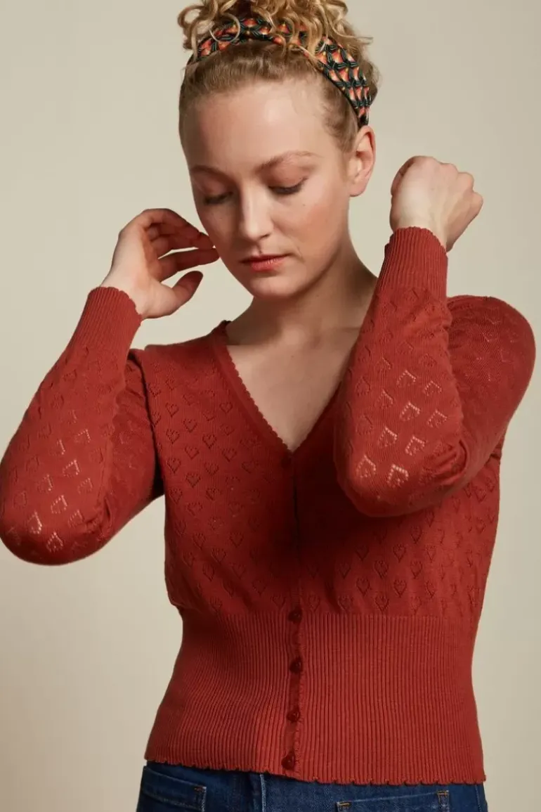 Cardi V Heart Ajour Bci