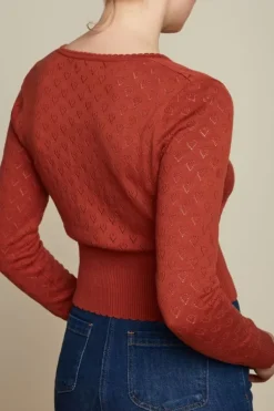 Cardi V Heart Ajour Bci