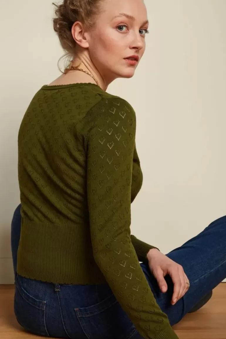 Cardi V Heart Ajour Bci