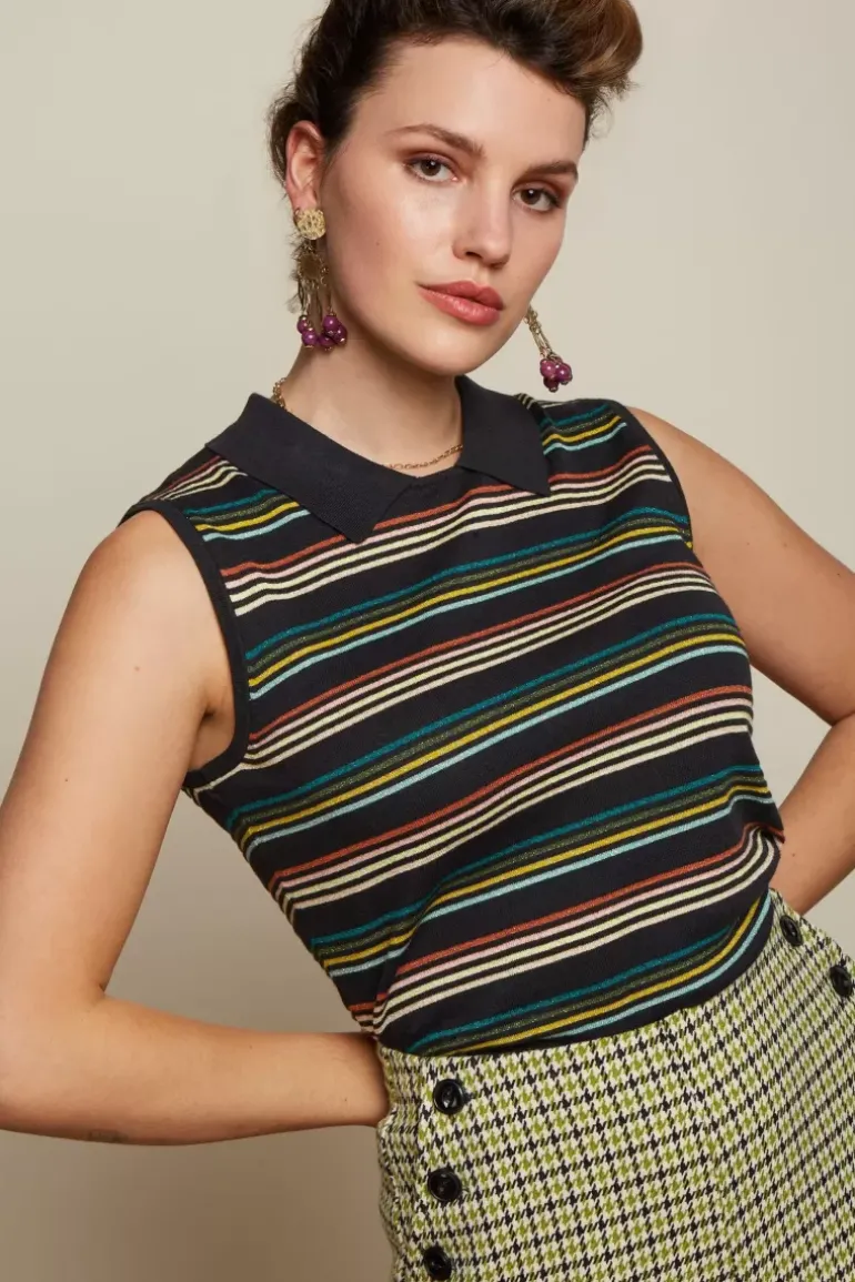 Collar Top Riera Stripe