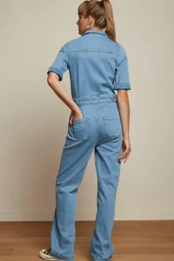 Garbo Zip Jumpsuit Strata Denim