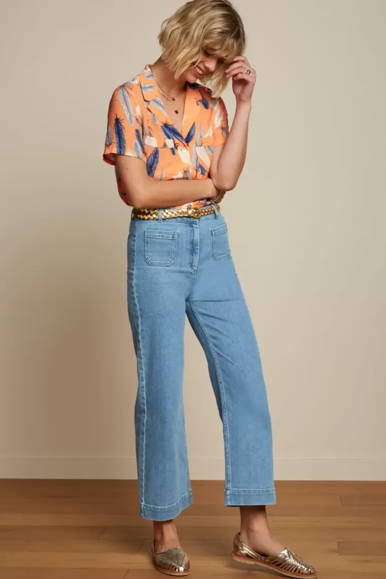 High Waisted Pocket Pants Strata Denim