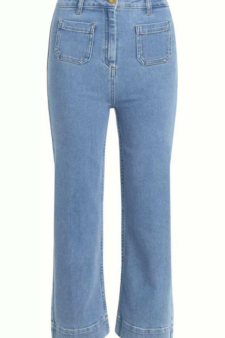 High Waisted Pocket Pants Strata Denim