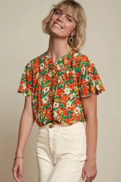 Lisa Flared Blouse Keylime