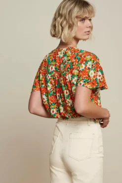 Lisa Flared Blouse Keylime