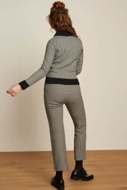 Luz Pintuck Pants Pied-De-Poule