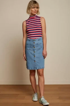 Mary Skirt Strata Denim