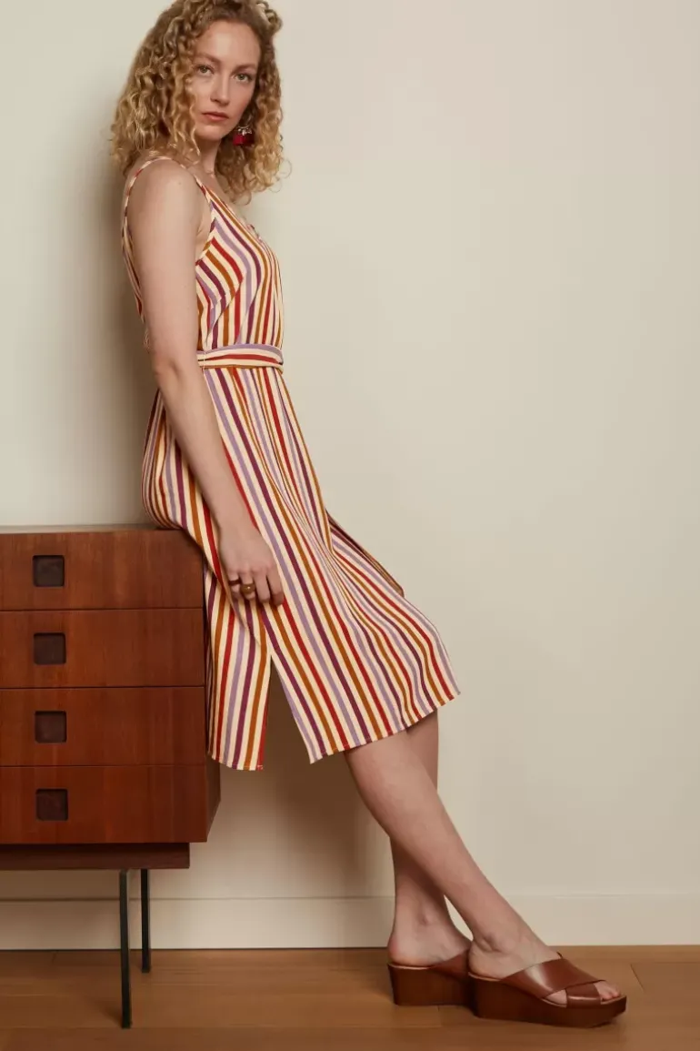 Nadya Dress Cassava Stripe
