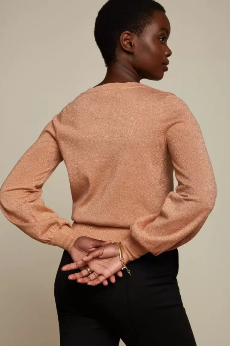 V Neck Bell Sleeve Top Lapis