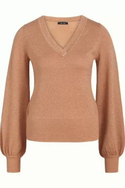 V Neck Bell Sleeve Top Lapis